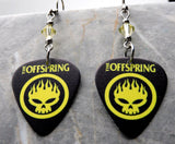 The Offspring Guitar Pick Earrings with Pale Yellow Swarovski Crystals