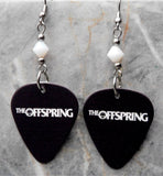 The Offspring Black Guitar Pick Earrings with White Swarovski Crystals