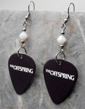 The Offspring Black Guitar Pick Earrings with White Swarovski Crystals