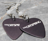 The Offspring Black Guitar Pick Earrings with White Swarovski Crystals