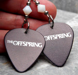 The Offspring Black Guitar Pick Earrings with White Swarovski Crystals