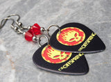 The Offspring Guitar Pick Earrings with Red Swarovski Crystals