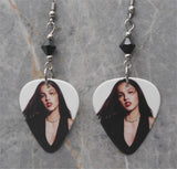 Olivia Rodrigo Guitar Pick Earrings with Black Swarovski Crystals