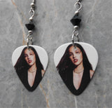 Olivia Rodrigo Guitar Pick Earrings with Black Swarovski Crystals