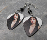 Olivia Rodrigo Guitar Pick Earrings with Black Swarovski Crystals