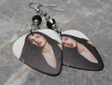 Olivia Rodrigo Guitar Pick Earrings with Black Swarovski Crystals