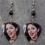 Olivia Rodrigo Sticking Out Her Tongue Guitar Pick Earrings with Black Swarovski Crystals