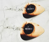 Ozzy Osbourne Under Cover Guitar Pick Earrings with Clear Swarovski Crystals