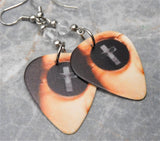 Ozzy Osbourne Under Cover Guitar Pick Earrings with Clear Swarovski Crystals