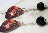 Ozzy Osbourne The Ultimate Sin Guitar Pick Earrings with Black Pave Bead Dangles
