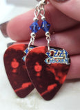 Ozzy Osbourne Ten Commandments Guitar Pick Earrings with Blue Swarovski Crystals