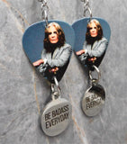 Ozzy Osbourne Guitar Pick Earrings with Stainless Steel Be Badass Everyday Charms