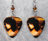Ozzy Osbourne No More Tears Guitar Pick Earrings with Brown Swarovski Crystals