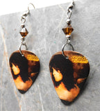 Ozzy Osbourne No More Tears Guitar Pick Earrings with Brown Swarovski Crystals