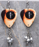Ozzy Osbourne Under Cover Guitar Pick Earrings with Metallic Silver Swarovski Crystals