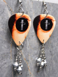Ozzy Osbourne Under Cover Guitar Pick Earrings with Metallic Silver Swarovski Crystals
