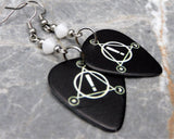 Panic at the Disco Black Guitar Pick Earrings with White Swarovski Crystals