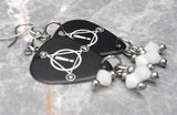 Panic at the Disco Black Guitar Pick Earrings with White Swarovski Crystal Dangles