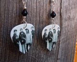 Pierce the Veil Group Picture Guitar Pick Earrings with Black Swarovski Crystals