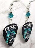 Pierce the Veil Guitar Pick Earrings with Teal Swarovski Crystals