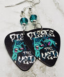 Pierce the Veil Guitar Pick Earrings with Teal Swarovski Crystals