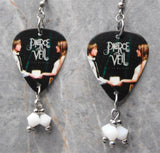 Pierce the Veil Selfish Machines Guitar Pick Earrings with White Swarovski Crystal Dangles