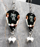 Pierce the Veil Selfish Machines Guitar Pick Earrings with White Swarovski Crystal Dangles