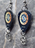 Horoscope Astrological Sign Pisces Guitar Pick Earrings with Laser Cut Horoscope Charms