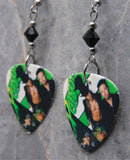 Poison Guitar Pick Earrings with Black Swarovski Crystals