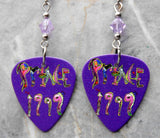 Prince 1999 Guitar Pick Earrings with Violet Purple Swarovski Crystals