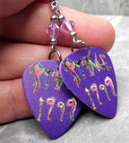 Prince 1999 Guitar Pick Earrings with Violet Purple Swarovski Crystals