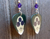 Prince HitnRun Phase One Guitar Pick Earrings with Purple Swarovski Crystals