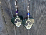 Prince HitnRun Phase One Guitar Pick Earrings with Purple Swarovski Crystals