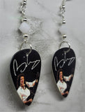 Queen's Brian May Guitar Pick Earrings with White Swarovski Crystals