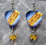 Red Hot Chili Peppers Stadium Arcadium Guitar Pick Earrings with Yellow Swarovski Dangles