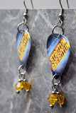 Red Hot Chili Peppers Stadium Arcadium Guitar Pick Earrings with Yellow Swarovski Dangles