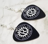 Rage Against the Machine Guitar Pick Earrings with White Swarovski Crystals