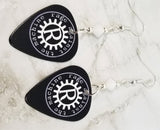 Rage Against the Machine Guitar Pick Earrings with White Swarovski Crystals