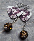 Rihanna Guitar Pick Earrings with Cheetah Print Pave Bead Dangles