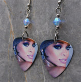 Rihanna Close Up Guitar Pick Earrings with Provence Lavender AB 2X Swarovski Crystals