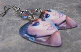 Rihanna Close Up Guitar Pick Earrings with Provence Lavender AB 2X Swarovski Crystals