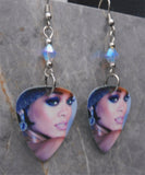 Rihanna Close Up Guitar Pick Earrings with Provence Lavender AB 2X Swarovski Crystals