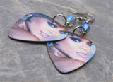 Rihanna Close Up Guitar Pick Earrings with Provence Lavender AB 2X Swarovski Crystals