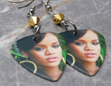 Rihanna Guitar Pick Earrings with Metallic Gold Swarovski Crystals