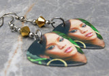 Rihanna Guitar Pick Earrings with Metallic Gold Swarovski Crystals