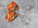 Route 66 Guitar Pick Earrings with Stainless Steel Cactus Charms