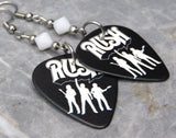 Rush Guitar Pick Earrings with White Swarovski Crystals