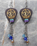 Rush 2112 Guitar Pick Earrings with Swarovski Crystal Dangles