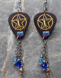 Rush 2112 Guitar Pick Earrings with Swarovski Crystal Dangles