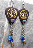 Rush 2112 Guitar Pick Earrings with Swarovski Crystal Dangles